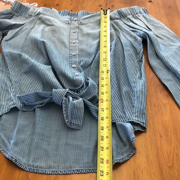 NWT Tribal. Jeans Off the Shoulder Tie Front Top - Picture 14 of 15